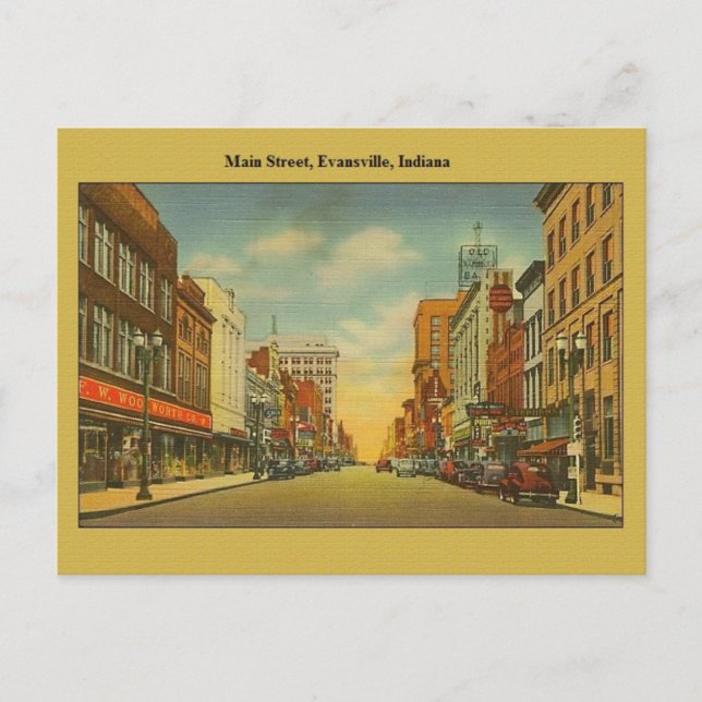 Vintage Evansville Indiana Postcard (Front)