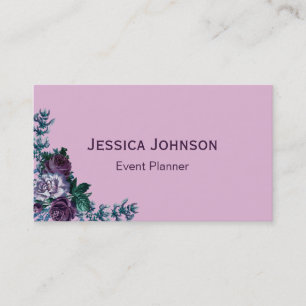 Vintage Event Planner Floral Business Card