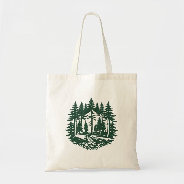 Vintage Evergreen Forest  Tote Bag (Front)