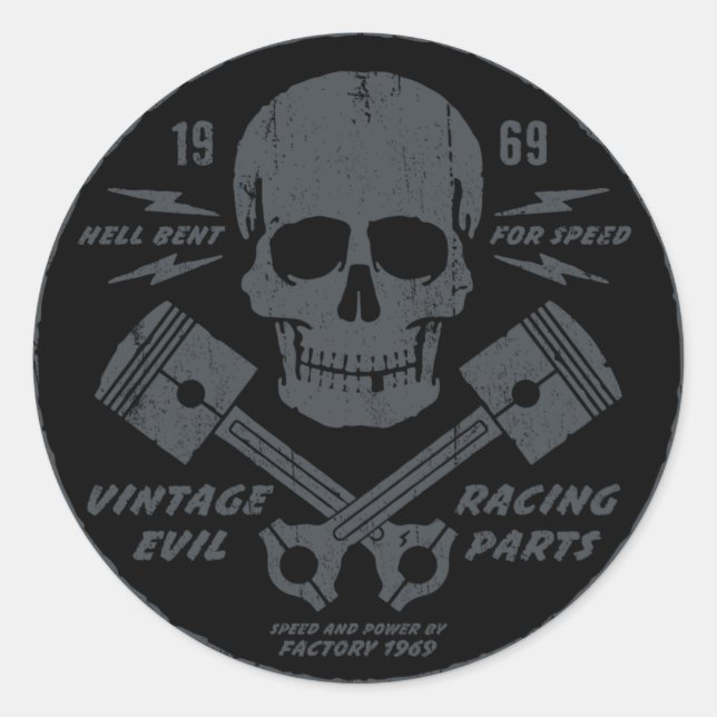 Vintage Evil 012A Classic Round Sticker (Front)