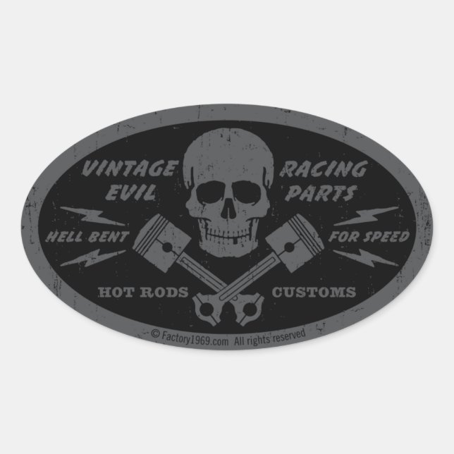 Vintage Evil 012A Oval Sticker (Front)