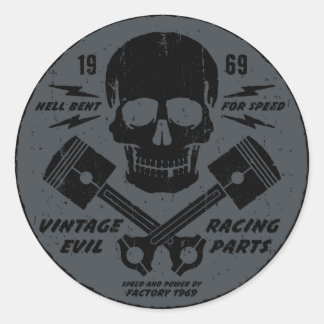 Vintage Evil 012B Classic Round Sticker