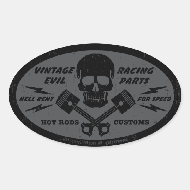 Vintage Evil 012B Oval Sticker (Front)
