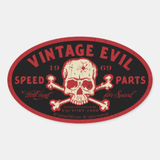 Vintage Evil 016A Oval Sticker