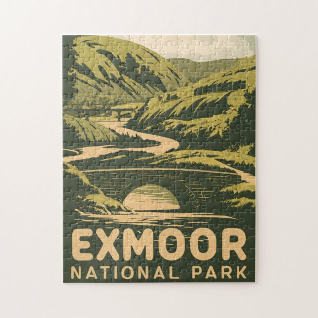 Vintage Exmoor National Park Jigsaw Puzzle (Vertical)