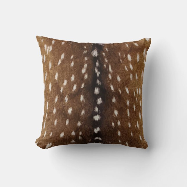 Vintage Exotic Axis Deer Hide Print Cushion (Front)