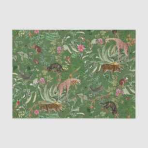 Vintage Exotic Jungle Fantasy - Green Tissue Paper
