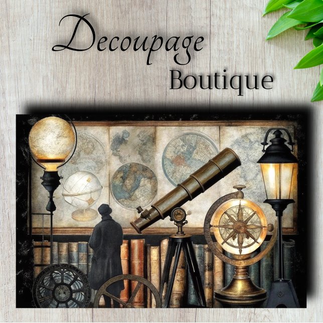 Vintage Explorer Study Decoupage Tissue Paper (Vintage Explorer Study Decoupage Tissue Paper)