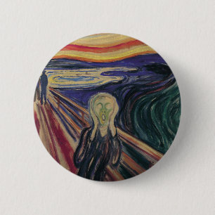 Vintage Expressionism, The Scream by Edvard Munch 6 Cm Round Badge
