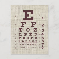 Vintage Eye Chart on Burlap 