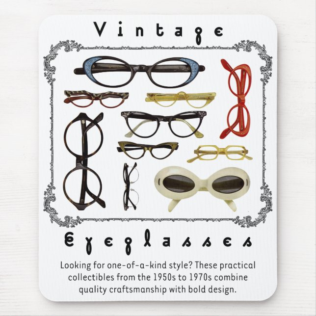 Vintage Eyeglasses 01 Mouse Pad (Front)