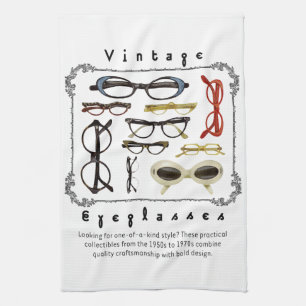 Vintage Eyeglasses 01 Tea Towel