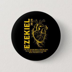 Vintage Ezekiel 36-26 Heart Of Flesh Bible Verse C 6 Cm Round Badge
