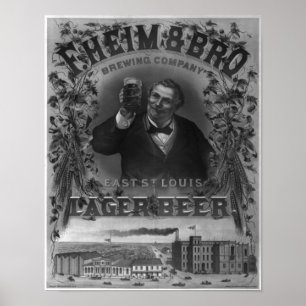 Vintage F Heim and Brothers Brewing Company Print