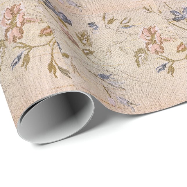 Vintage Fabric Floral Pattern Wrapping Paper (Roll Corner)