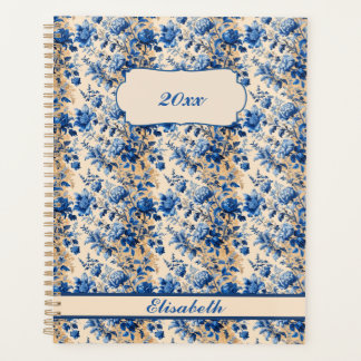 Vintage Fabric France Blue Flowers | Your Name  Planner