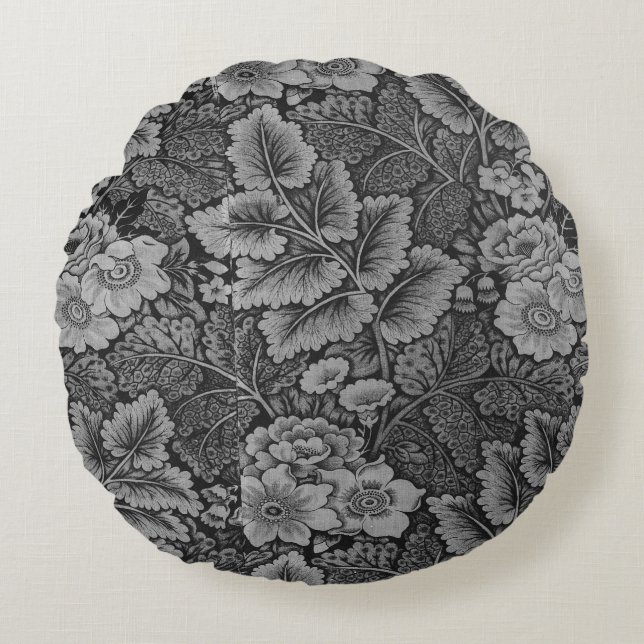 vintage fabric pattern round cushion (Front)