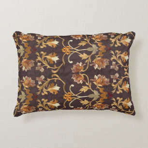 Vintage fabric with the embroidered flowers, backg decorative cushion