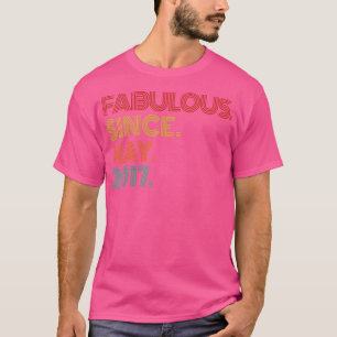 Vintage Fabulous Since May 2017 Retro 6th Birthday T-Shirt