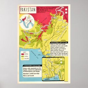 Vintage Fact Sheets Pakistan, East Bengal Poster