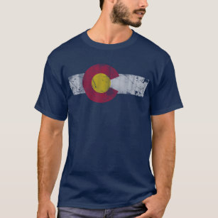 Vintage Fade State Flag of Colourful Colorado T-Shirt