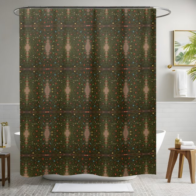 Vintage Faded Glitter Christmas Tree  Shower Curtain (Creator Uploaded)