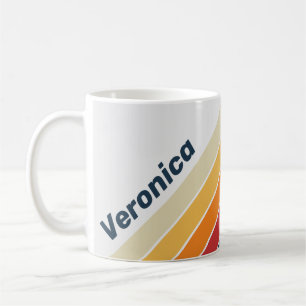 Vintage Faded Rainbow Stripes with Name Coffee Mug