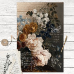 Vintage Faded Roses and Ephemera Decoupage Tissue Paper<br><div class="desc">Beautiful neutral floral still life with vintage ephemera.   Perfect for junk journalling and decoupage projects.</div>