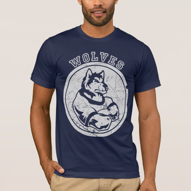 Vintage Faded Wolf Mascot T-Shirt (Front)