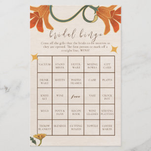 Vintage Faecore Floral Tea Bridal Shower Bingo