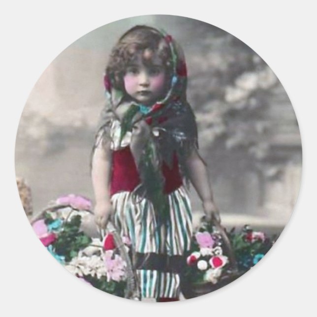 vintage faires classic round sticker (Front)