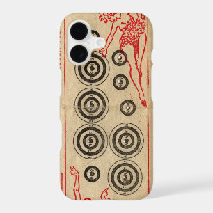 Vintage fairground targets with bullet holes