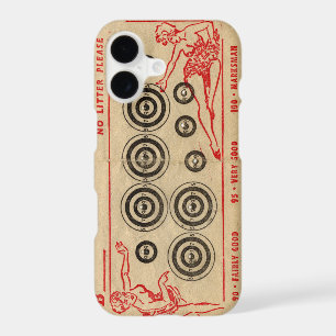 Vintage fairground targets with bullet holes