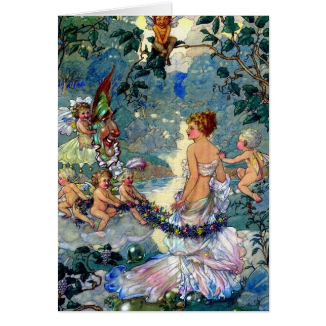 Vintage - Fairies Adorn a Beautiful Woman, (Front)