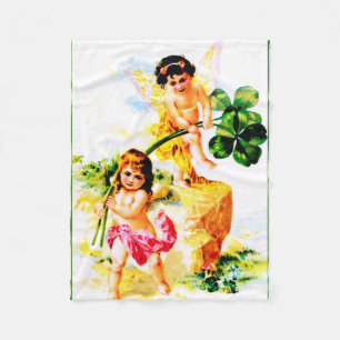 Vintage Fairies Fleece Blanket