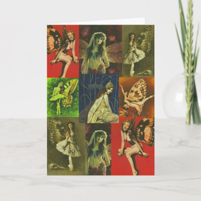 Vintage Fairies Greetings Card (Front)