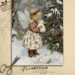 Vintage Fairy and Bunny by Christmas Tree in Snow Tissue Paper<br><div class="desc">Capture the charm of a vintage Christmas with this enchanting tissue paper featuring a fairy and her bunny friend by a snow-covered Christmas tree. This delicate artwork brings together elements of nostalgia, fantasy, and holiday magic, making it perfect for seasonal crafting, decoupage, and DIY Christmas decorations. The gentle snowfall, soft...</div>