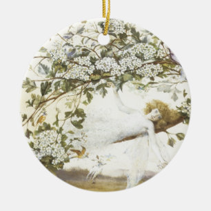 Vintage Fairy Ariel 1858 Ceramic Tree Decoration