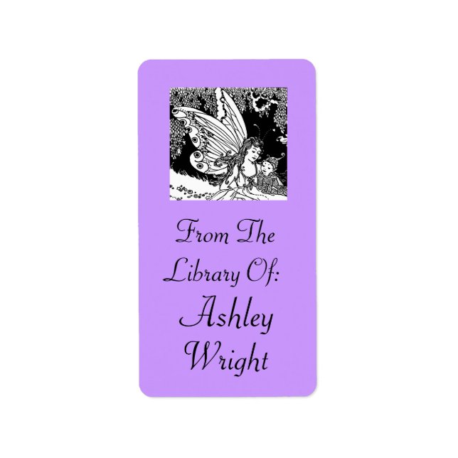 Vintage Fairy Illustration Bookplate Stickers Gift (Front)