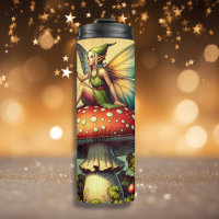 Vintage Fairy on a Retro Mushroom Fairytale