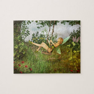 Vintage Fairy on a Swing Puzzle