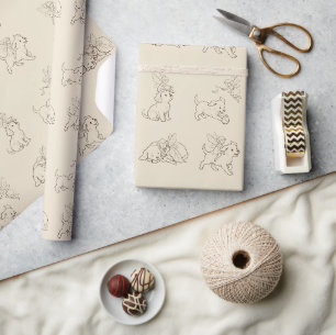 Vintage Fairy Puppy Art Wrapping Paper Enchanted