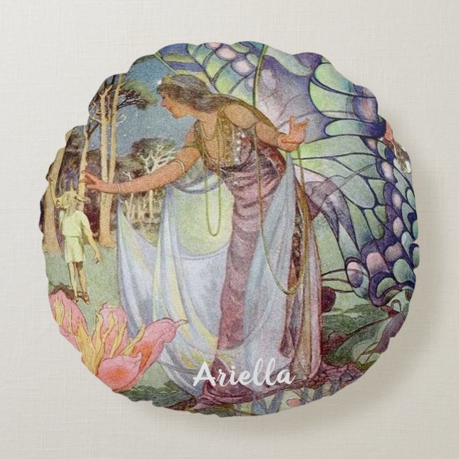 Vintage Fairy  Round Cushion (Front)