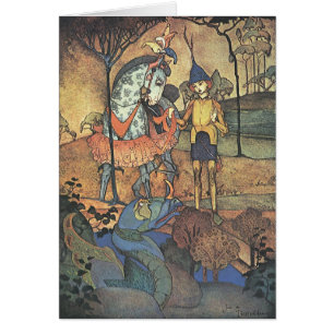 Vintage Fairy Tale, A Brave Knight and Dragon