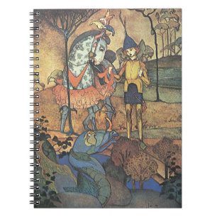 Vintage Fairy Tale, A Brave Knight and Dragon Spiral Notebook