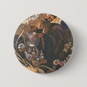 Vintage Fairy Tale, Aladdin and the Magic Lamp 6 Cm Round Badge