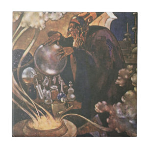 Vintage Fairy Tale, Aladdin and the Magic Lamp Tile