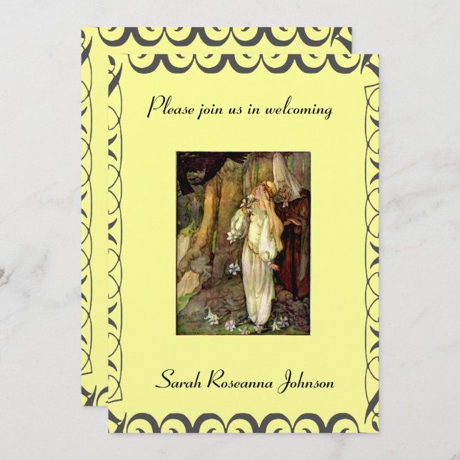 Vintage Fairy Tale baby shower invitation (Front/Back)