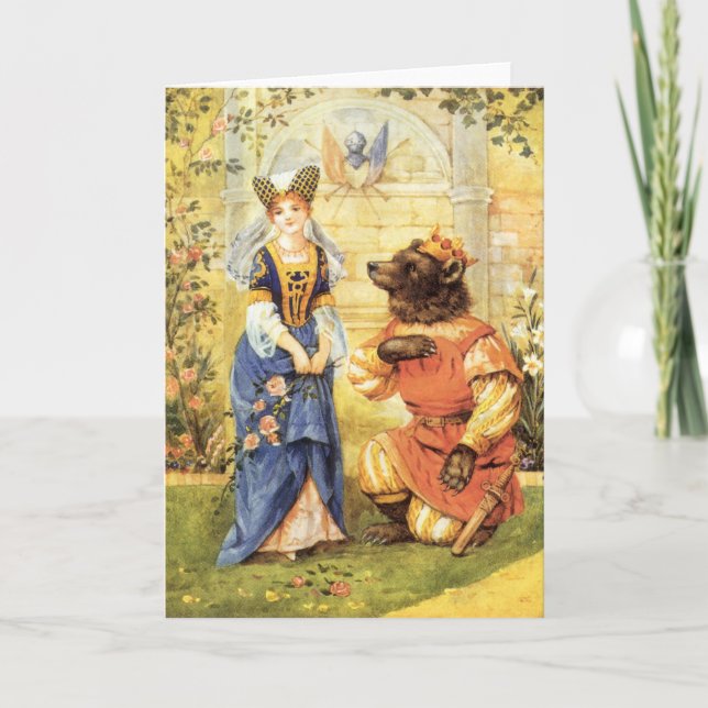 Vintage Fairy Tale, Beauty and the Beast Card (Front)