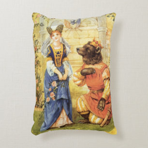 Vintage Fairy Tale, Beauty and the Beast Decorative Cushion